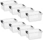 Superio 1.85 Quart Clear Plastic Storage Boxes with Lids, Stackable Organizer Containers, BPA-Free Storage Bins for Home, Office, School & Dorm, 8 Pack
