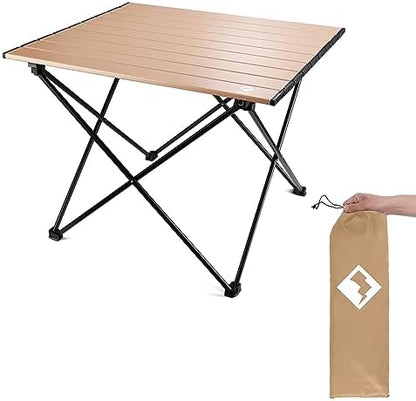 VILLEY Portable Camping Side Table, Ultralight Aluminum Folding Beach Table