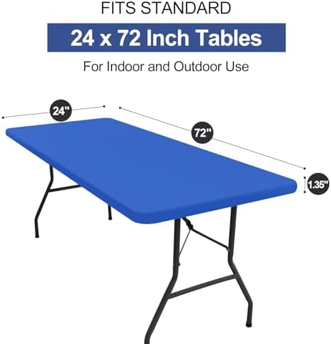 homing Rectangle Table Cloth Cover 6 Foot Blue Elastic Fitted Tablecloth
