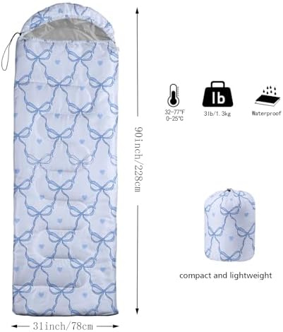 QOOMO Camping Sleeping Bags,3 Season Warm & Cool Weather,Lightweight,Waterproof Sleeping Bags for Adults & Kids,Traveling,and Outdoors,Camping Gear Equipment