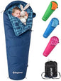 KingCamp 45°F Kids Sleeping Bag, 100% Flannel Sleeping Bag for 10-12 Child