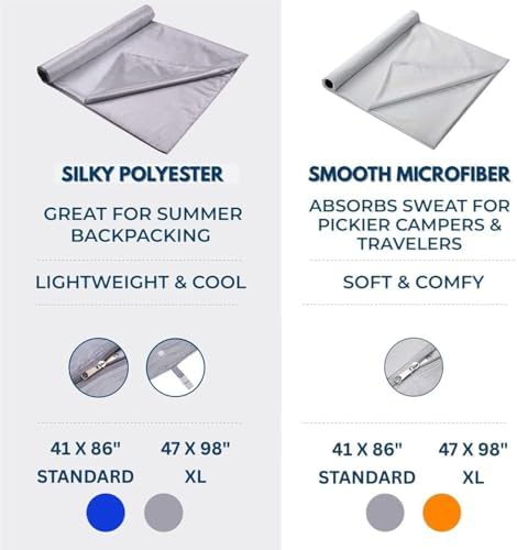 The Friendly Swede Sleeping Bag Liner, Adult Sleep Sack for Hotels, 3 Sizes