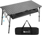 Gonex 50" Camping Table, Roll Up Aluminum Folding Picnic Beach Table