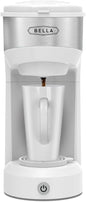 BELLA Dual Brew Single Serve Coffee Maker, Brews both Kcup and Ground Coffee, Large 14oz Capacity, Easy One Touch, Auto Shutoff, White
