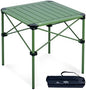 iClimb Lightweight Stable Alu. Folding Square Table Roll Up Top (Green, M)