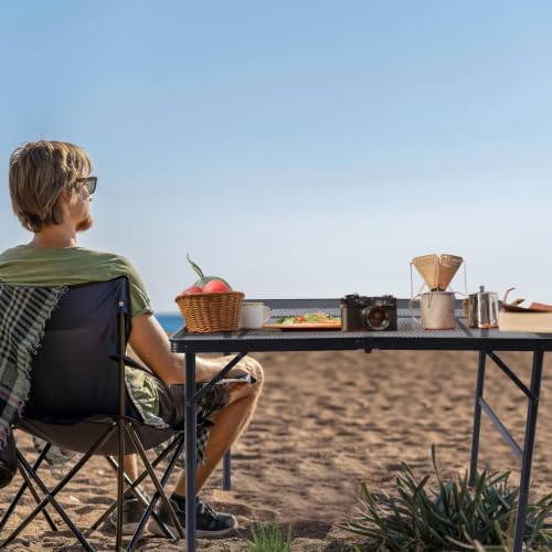 WildFinder Folding Grill Table, 3x2 FT Portable Camping Table, Foldable
