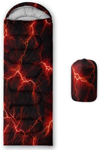 QOOMO Camping Sleeping Bags,3 Season Warm & Cool Weather,Lightweight,Waterproof Sleeping Bags for Adults & Kids,Traveling,and Outdoors,Camping Gear Equipment