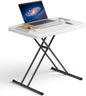 Folding Table 30 Inch - Small Desk Adjustable Height TV Tray for Laptop, Couch, Camping - Heavy Duty Utility Foldable Table for Small Spaces, No Assembly Required, White Granite