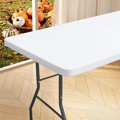 homing Rectangle Table Cloth Cover 6 Foot White Elastic Fitted Tablecloth