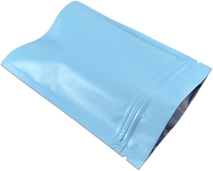FERENLI 100Pcs Zipper Lock Self Seal Flat Pouch for Zip Aluminum Foil Lock Package Bag Coffee Food Storage Resealable Mylar Bags Heat Sealable Candy Reclosable Bags (7x10cm (2.8x3.9 inch), Blue)