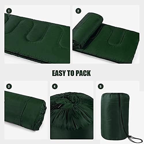 Envelope Sleeping Bags 4 Seasons Warm or Cold Lightweight Indoor Outdoor Sleeping Bags for Adults, Backpacking, Camping