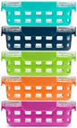 Ello Duraglass 3.4 Cup Glass Meal Prep Containers, 10 Pc, 5 Pack, Fruit