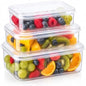Lustroware 3 Set, Micro Clear Kitchen Pantry Food Storage Container Set with Lid, Shatterproof, BPA Free, Dishwasher, Microwave Safe Canister, Fridge Refrigerator Organizer (1.0qt / 1.4qt / 2.3qt)