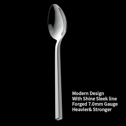 Alata Cube 65-Piece Forged Stainless Steel Flatware Set Cutlery Set with Utensil-Serving Set, Silverware Set Service for 12, Mirror Finish, Dishwasher Safe