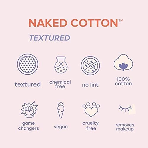 White Rabbit – Naked Cotton Textured – Unbleached Perforated Cotton Pads for Toner, Makeup Removal & Masks | Lint-Free, Exfoliating, Natural & Cruelty-Free | Korean Skin Care Product (200 Count)