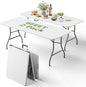 Folding Table 2 Pack, 6FT Folding Table Portable with Built-in Handle, Heavy Duty Plastic Table with Steel Legs Supports to 300lbs, Suitable for Party, Camping, Events Indoor&Outdoor Use, White