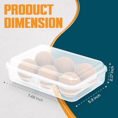 ZPU Egg Holder Camping, 2Pcs 6 Grid Egg Container, Plastic Egg Carrier for Camping Picnic Travel Outdoor Refrigerator Kitchen, Protective Egg Storage Case, Blue
