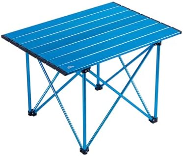 iClimb Ultralight Compact Camping Folding Table (Reinforced Blue - L)