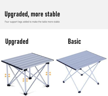 iClimb Ultralight Compact Camping Folding Table (Reinforced Silver - XL)