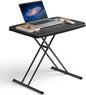 Folding Table 30 Inch - Small Desk Adjustable Height TV Tray for Laptop, Couch, Camping - Heavy Duty Utility Foldable Table for Small Spaces, No Assembly Required, Black Granite