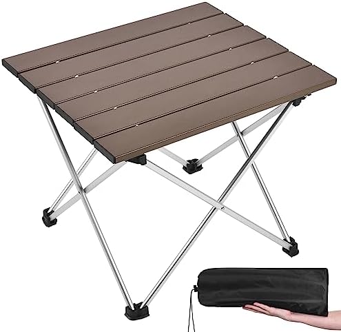 Grope Portable Camping Table,Aluminum Folding Beach Table (Coffee-S)