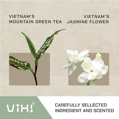 VIXI Jasmine Green Tea Loose Leaves, 16 Oz, Jazmine Flavored, Unsweetened, Caffeinated, 100% Natural from Ancient Leaf Tea Tree, Jasmin Scented Green Looseleaf for Hot and Cold Brew