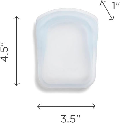 Stasher Premium Silicone Reusable Food Storage Pocket Bag, Aqua, Microwave, Sous Vide, Dishwasher, Oven and Freezer Safe, BPA Free, Leak-free, Eco-friendly, 4 Oz
