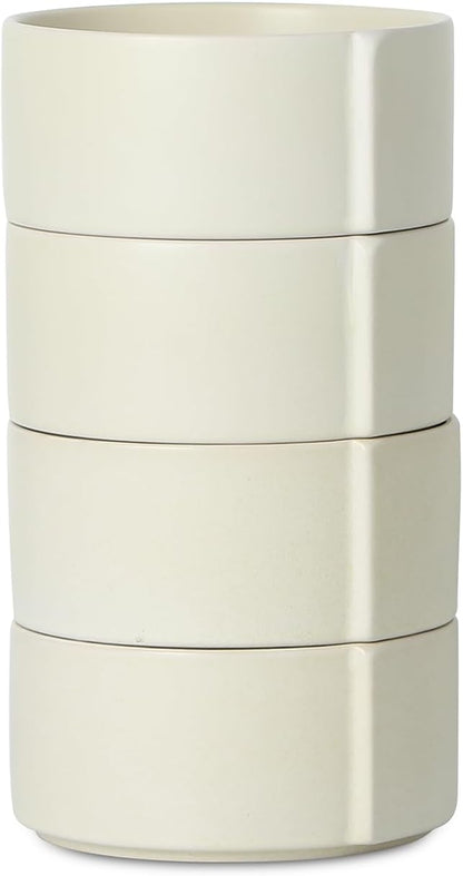 Stone Lain Bao 4-Piece Bowl Set Stoneware, Beige