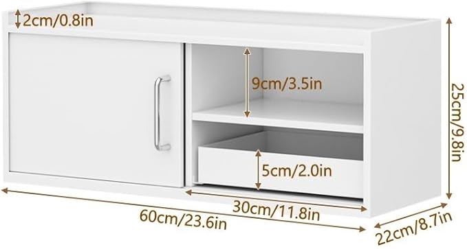 2-Tier Metal Spice Rack, Kitchen Countertop Organizer with Drawers, Tiered Coffee Mug Holder, Simple Coffee Bar Organizer with Sliding Door