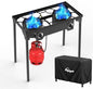 2 Burner Propane Camp Stove | 150,000 BTU | High Pressure Gas Burners