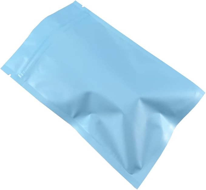 FERENLI 100Pcs Zipper Lock Self Seal Flat Pouch for Zip Aluminum Foil Lock Package Bag Coffee Food Storage Resealable Mylar Bags Heat Sealable Candy Reclosable Bags (7x10cm (2.8x3.9 inch), Blue)