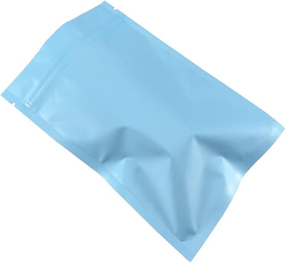 FERENLI 100Pcs Zipper Lock Self Seal Flat Pouch for Zip Aluminum Foil Lock Package Bag Coffee Food Storage Resealable Mylar Bags Heat Sealable Candy Reclosable Bags (7x10cm (2.8x3.9 inch), Blue)