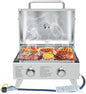 2-Burner Tabletop Propane Gas Grill, 20000 BTU Stainless Steel Grill