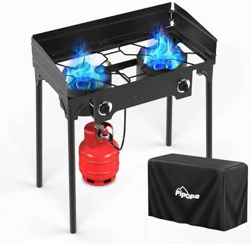 2 Burner Propane Camp Stove | 150,000 BTU | High Pressure Gas Burners