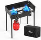 2 Burner Propane Camp Stove | 150,000 BTU | High Pressure Gas Burners
