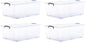 Superio Storage Bins with Lids, Clear Plastic Containers for Organizing, Stackable Totes, BPA Free, Odor Free, Organizer Boxes for Home, and Dorm (4 Pack, 32 Quart)
