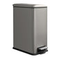 8 Gallon Slim Kitchen Trash Can, Rectangular Trash Can with Removal Inner Bucket and Soft-Close Lid, Foot Pedal, Stainless Steel Garbage Can 30 Liter, Grey