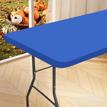homing Rectangle Table Cloth Cover 6 Foot Blue Elastic Fitted Tablecloth