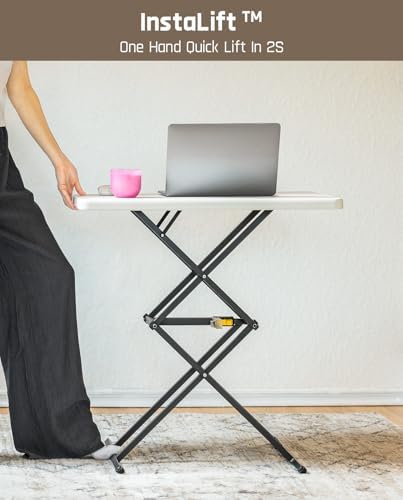 FanttikOutdoor Small Folding Table Quick Adjust 3 Heights, TV Tray, Dining