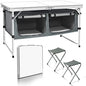 CampLand Outdoor Folding Table Aluminum Lightweight Height Adjustable with Storage Organizer for BBQ, Party, Camping
