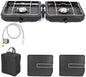 Uniflasy Foldable 2 Burner Camping Stove with Griddles