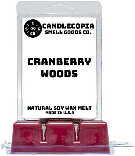 Cranberry Woods Strongly Scented Hand Poured Vegan Wax Melts, 12 Scented Wax Cubes, 6.4 Ounces in 2 x 6-Packs