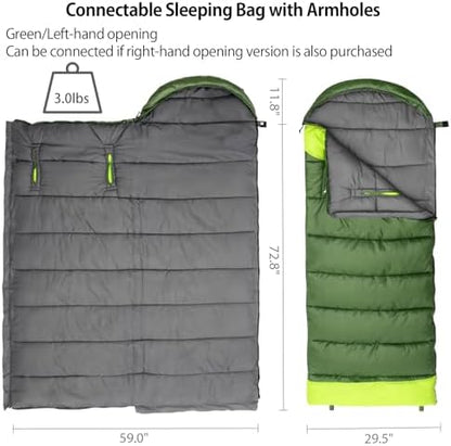 Wind Tour 3 Season Lightweight Waterproof Sleeping Bag Indoor & Outdoor for Hiking Backpacking Camping Traveling