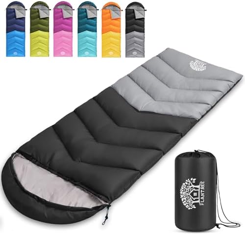 Sleeping Bags for Adults & Kids for Camping Hiking Trips Warm Cool Weather, Lightweight and Waterproof with Compression Bag, 3-4 Season Indoors Outdoors Activities