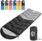 Sleeping Bags for Adults & Kids for Camping Hiking Trips Warm Cool Weather, Lightweight and Waterproof with Compression Bag, 3-4 Season Indoors Outdoors Activities