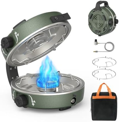 2 Burner Propane Camping Stove, 20000 BTU Camp Stove