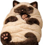 Giant Fluffy Cat Sleeping Bag for Adults - Soft Plush Cat Shaped Sleeping Bag for Human, Cozy & Warm Envelope Style Blanket Animal Shaped Sleep Bags for Home Camping Travel