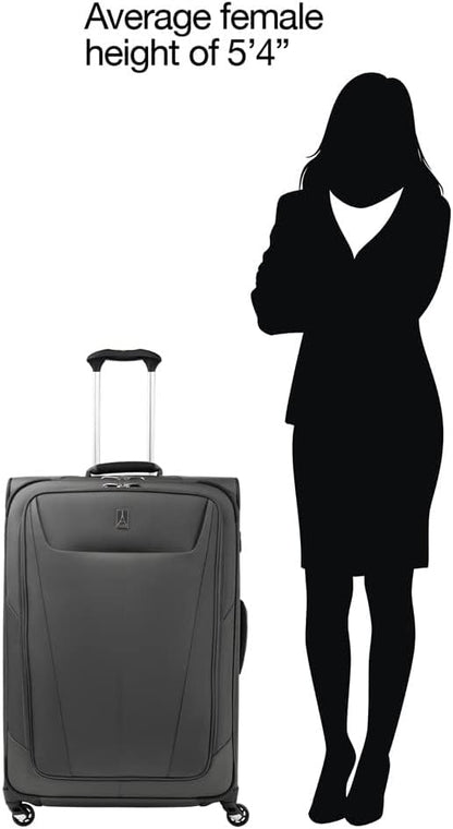 Travelpro Maxlite 5 Softside Expandable 2-Piece Luggage Set — Carry-On and Large Checked Luggage — Shadow Grey