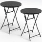 Folding Table 2 Pack, 32 Inch Foldable Cocktail Bar, High Top Round Folding Bar Tables No Assembly, Portable Bistro & Commercial Event Furniture for Wedding, Banquet, Party, Indoor Outdoor Use