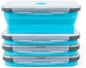 Collapsible Silicone Food Storage Containers Set with Lid & Air Vent,Foldable Lunch Containers(4PCS,Blue,40oz)